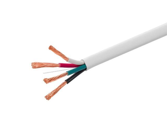 Monoprice Access Series 12 Gauge AWG CL2 Rated 4 Conductor Speaker Wire / Cable - 250ft Fire Safety In Wall Rated, Jacketed In White PVC Material...