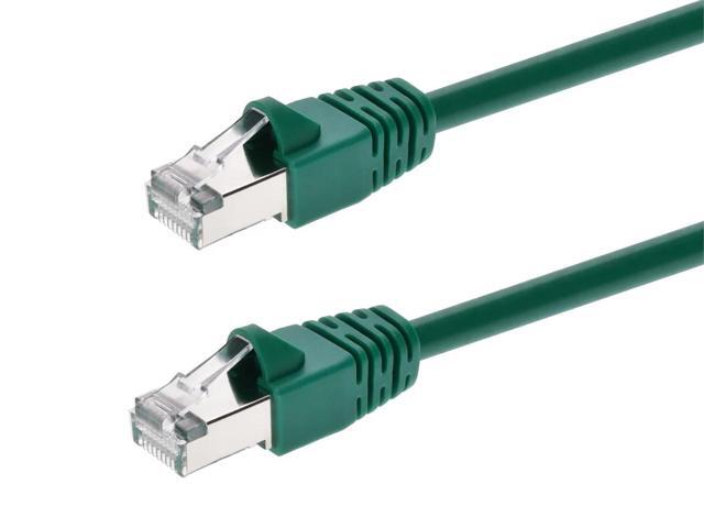 Monoprice Cat6A Ethernet Patch Cable - 7 Feet - Green Network Internet Cord - RJ45, 550Mhz, STP, Pure Bare Copper Wire, 10G, 26AWG