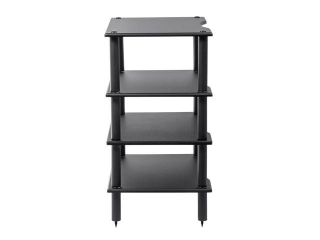 Monolith 4 Tier/Shelf Audio Stand - Black Open Air Storage, Modular Design, Sturdy, Compatible With Bose, Polk, Sony, Yamaha, Pioneer and others