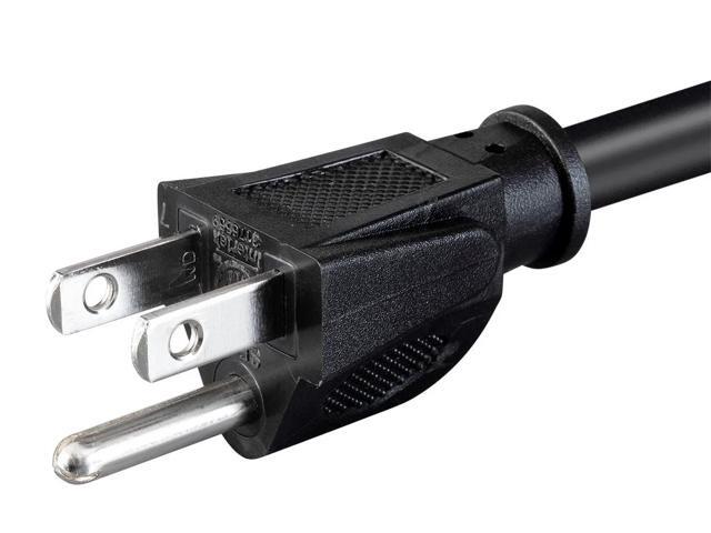 Monoprice Power Adapter Cord - 8 Feet - Black NEMA 5-15P to IEC 60320 C19, 14AWG, 15A/1875W, 3-Prong