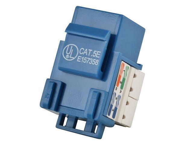 Monoprice Cat5e Punch Down Keystone Jack for 22-24AWG Solid Wire, Blue