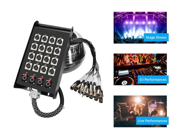 Monoprice 20-Channel Snake & 16 XLR x 4 TRS Stage Box - 100 feet With 16 Downstream And 4 Upstream Connections