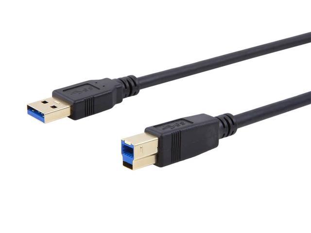 Monoprice USB 3.0 Cable - 6 Feet - Black USB Type-A Male to USB Type-B Male, compatible with Brother, HP, Canon, Lexmark, Epson, Dell, Xerox,...