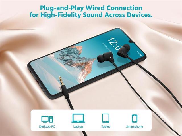 Monoprice Premium 35mm Wired Earbuds Headphones w/ in line Microphone Black - image 5