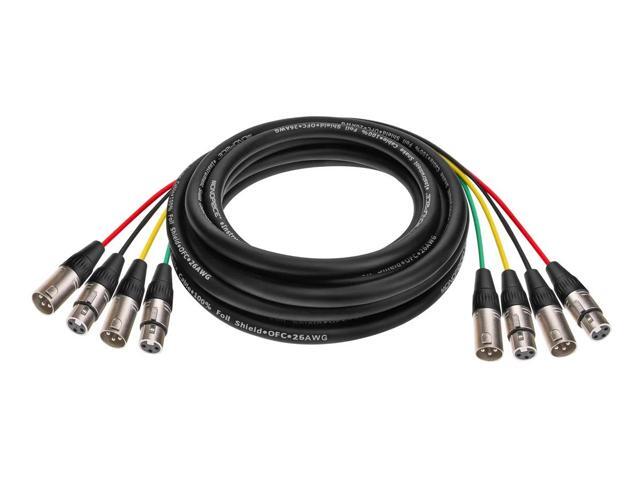 Monoprice 4-Channel XLR Male to XLR Female Snake 26AWG Cable C/d - 6 Meter (20 Feet) With 4 Balanced Mono / Unbalanced Stereo Lines