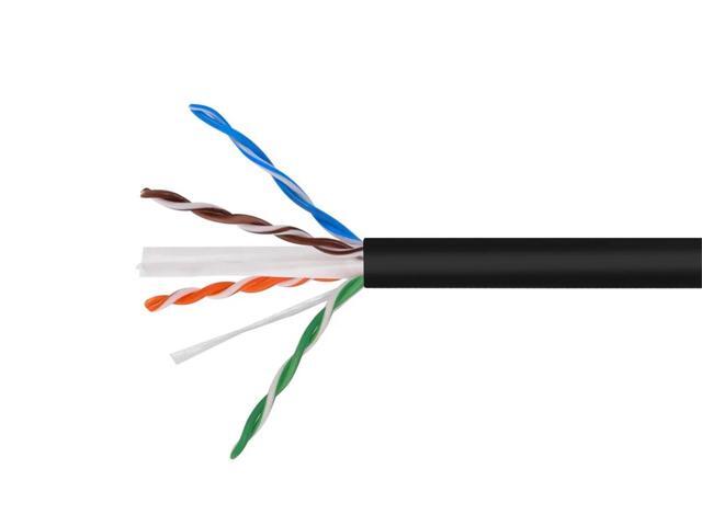 Monoprice Cat6 Ethernet Bulk Cable - Network Internet Cord - Stranded, 550Mhz, UTP, CM, Pure Bare Copper Wire, 24AWG, 1000ft, Black