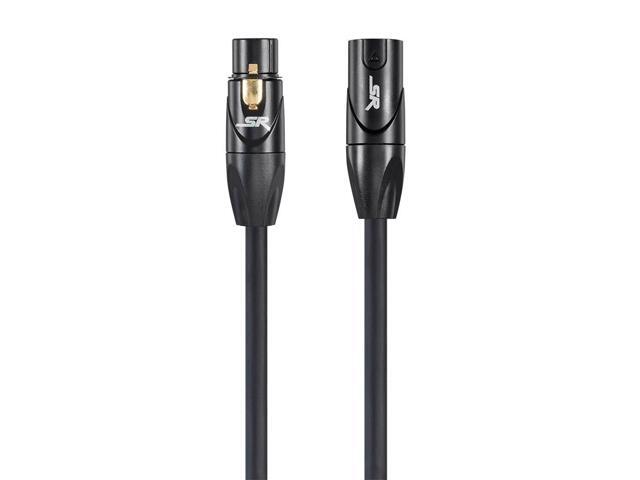 Monoprice XLR Male to XLR Female Cable [Microphone & Interconnect] - 6 Feet - Black Gold Plated, 16AWG - Stage Right Series