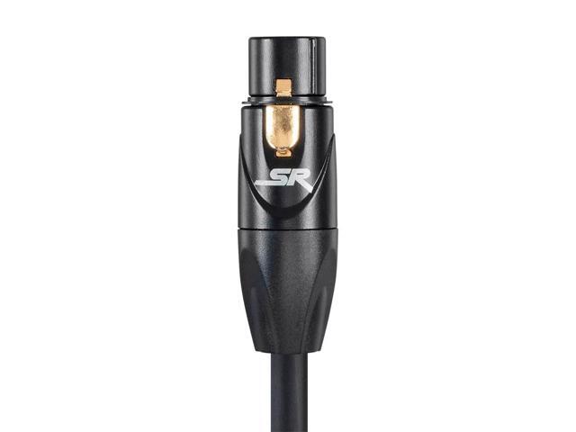 Monoprice XLR Female to 1/4 Inch TRS Male Cable - 1.5 Feet - Black 16AWG, Gold Plated - Stage Right Series