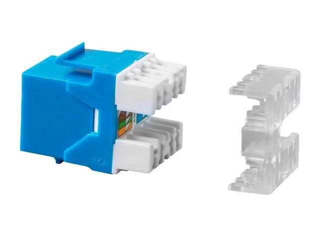 Monoprice Cat6 RJ-45 180-Degree Punch Down Keystone Dual IDC, Blue