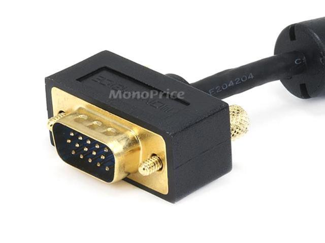 Monoprice Ultra Slim SVGA Super VGA Male to Female Monitor Cable - 50 Feet With Ferrites 30/32AWG, Gold Plated Connector