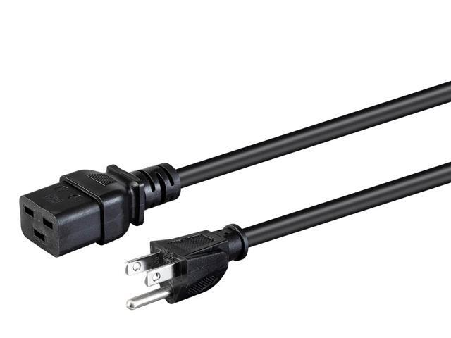Monoprice Power Adapter Cord - 8 Feet - Black NEMA 5-15P to IEC 60320 C19, 14AWG, 15A/1875W, 3-Prong