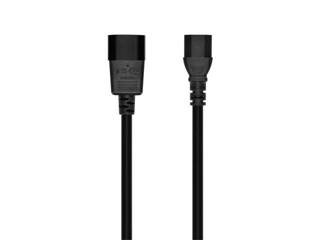 Monoprice 3ft 14AWG Power Extension Cord w/ 3 Conductor PC/Mon, 15A (IEC-320-C14 to IEC-320-C13)