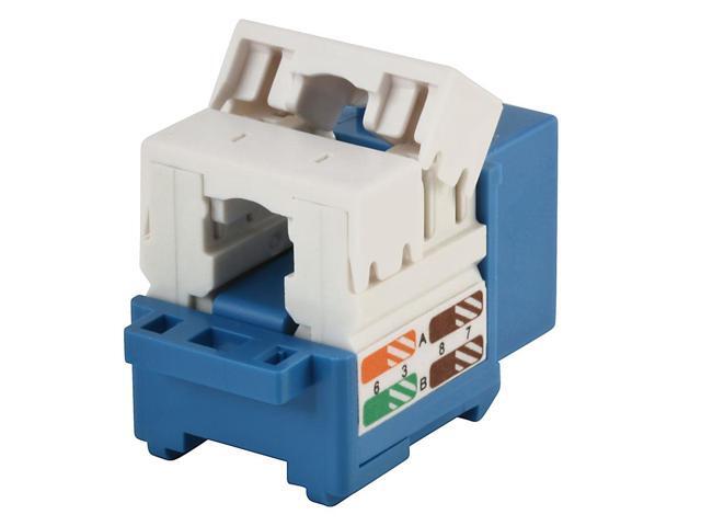 Monoprice Cat5e Punch Down Keystone Jack for 22-24AWG Solid Wire, Blue