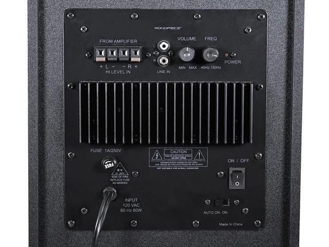Monoprice 5.1 Channel Home Theater Satellite Speakers And Subwoofer - Black
