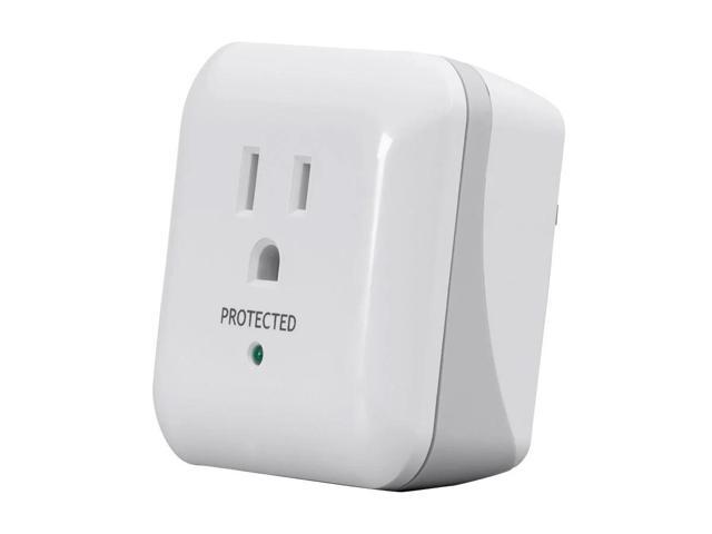 Monoprice Power & Surge - White 1 Outlet Surge Protector with End of Service Alarm, 900 Joules 15A / 125V / 1875W, 10dB to 60dB