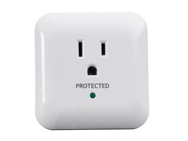 Monoprice Power & Surge - White 1 Outlet Surge Protector with End of Service Alarm, 900 Joules 15A / 125V / 1875W, 10dB to 60dB