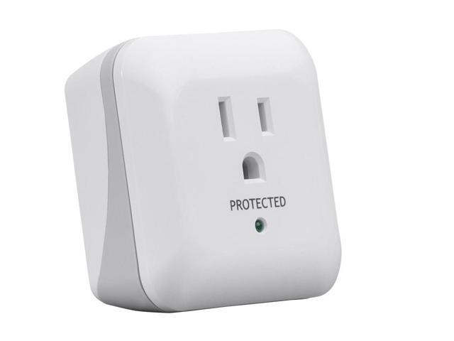 Monoprice Power & Surge - White 1 Outlet Surge Protector with End of Service Alarm, 900 Joules 15A / 125V / 1875W, 10dB to 60dB