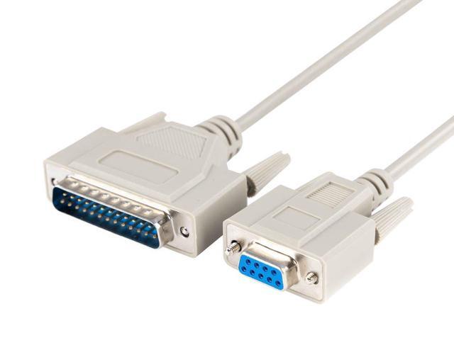 Monoprice 6ft HP PLT/LAS DB9 Female to DB25 Male Cable