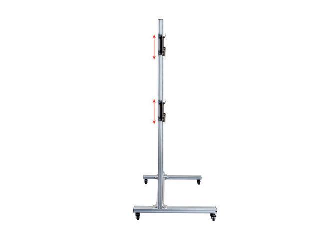 Monoprice Commercial Series 2x2 Video Wall Mount Bracket System Rolling Display Cart with Micro Adjustment Arms For LED