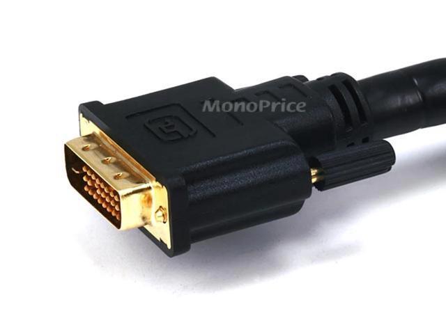 Monoprice DVI-D Video Cable - 6 Feet - Black 24AWG CL2 Dual Link 9.9 Gbps