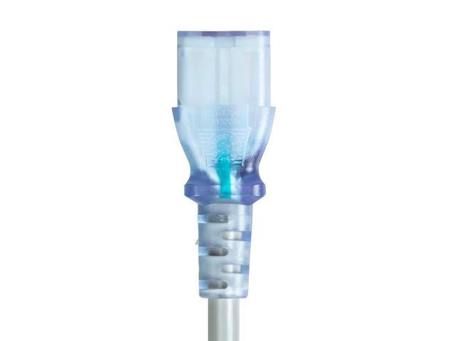 Monoprice 14AWG Gray Hospital-Grade Computer Power Cable / Cord - 6ft Clear 10A 14 AWG (NEMA 5-15P to IEC-320-C13)