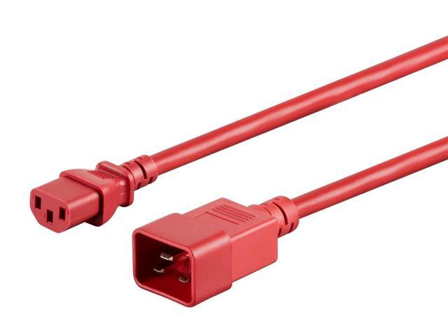 Monoprice 14AWG Power Cable / Cord - 6ft - Red for PDU 15A (IEC 60320 C13 to IEC 60320 C20)