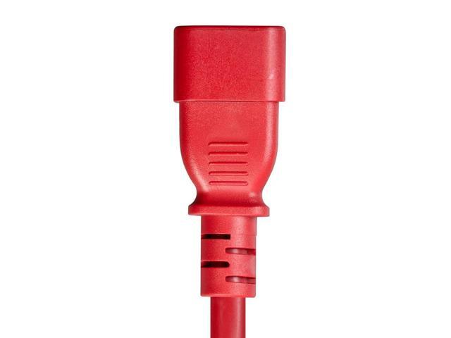 Monoprice 14AWG Heavy-Duty Computer Extension Power Cable / Cord - 6ft - Red 15A 14AWG (IEC-320-C14 to IEC-320-C15)