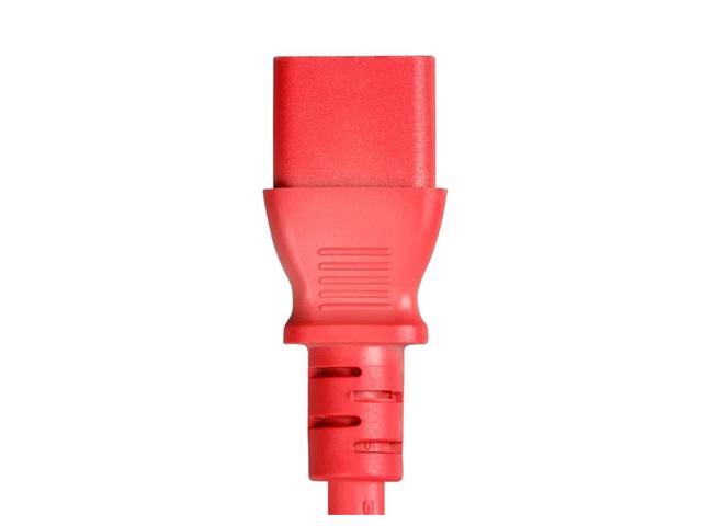 Monoprice 18AWG Power Extension Cable / Cord - 3ft - Red 3 Conductor PC/Mon 10A (IEC 60320 C14 to IEC 60320 C13)