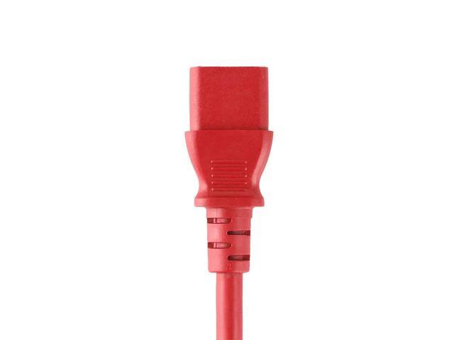 Monoprice 18AWG Power Cable / Cord - 2ft - Red 3 Conductor PC Power Connector Socket 10A (NEMA 5-15P to IEC 60320 C13)