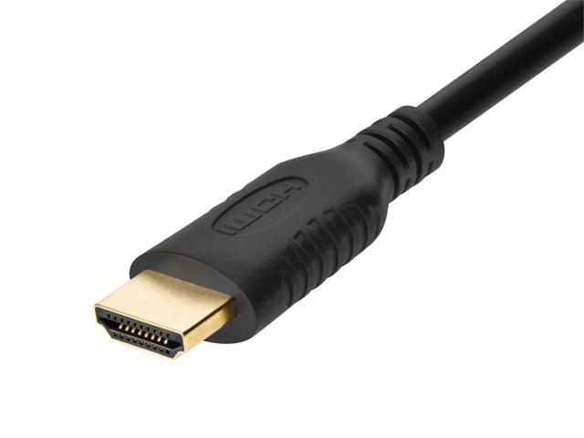 Monoprice High Speed HDMI Cable - 6 Feet - Black Blackwith HDMI Mini Connector, 4K @ 24Hz, 10.2Gbps, 30AWG