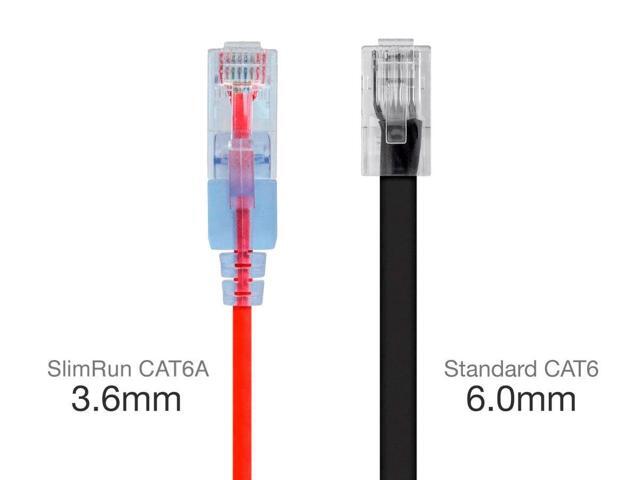 Monoprice Cat6A Ethernet Network Patch Cable - 25 Feet - Red 10-Pack, 10G - SlimRun Series