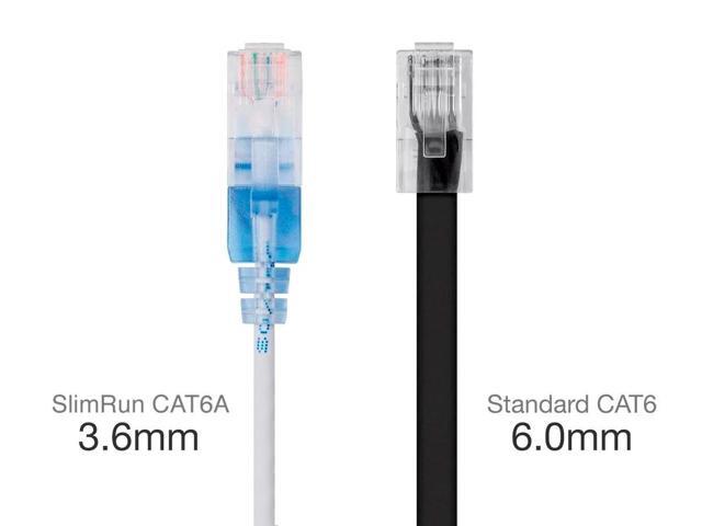 Monoprice Cat6A Ethernet Network Patch Cable - 25 Feet - White 10-Pack, 10G - SlimRun Series