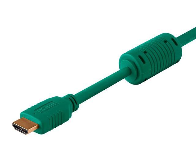 Monoprice HDMI Cable - 6 Feet - Green High Speed, 4K@24Hz, HDR, 18Gbps, YUV 4:4:4, 28AWG, Compatible with UHD TV and More - Select Series