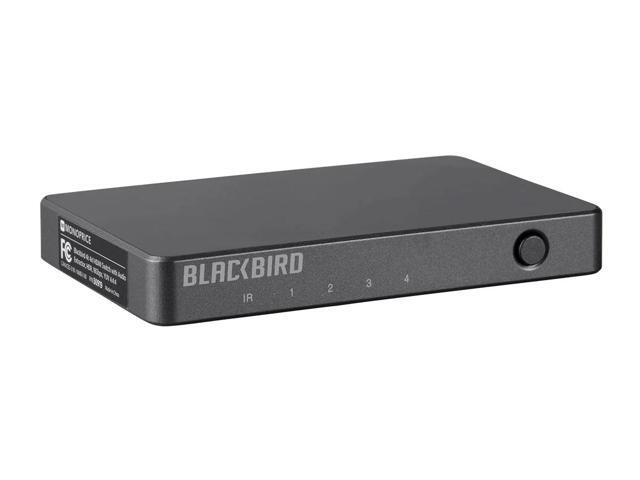 Monoprice Blackbird 4K 4x1 HDMI Switch with Audio Extractor - Black HDR, 18Gbps Refresh Speeds, YUV 4:4:4
