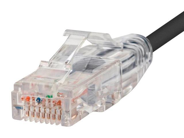 Monoprice Cat6 Ethernet Patch Cable - 50 feet - Black Snagless RJ45 Stranded 550MHz UTP CMR Riser Rated Pure Bare Copper Wire 28AWG - SlimRun Series