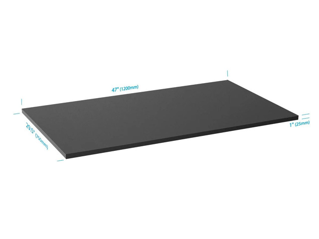 Monoprice Table Top for Sit-Stand Height Adjustable Desk Frame, 4ft, Black, Enough Room for PC or Laptop, Monitors, Keyboard - Workstream Collection