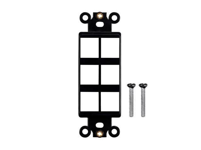 Monoprice Dcor Insert for Keystone 6 Hole - Black for Home Office Install