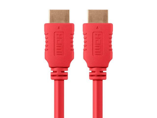 Monoprice 4K HDMI Cable - 3 Feet - Red High Speed, 4K@24Hz, HDR, 18Gbps, YUV 4:4:4, 28AWG, Compatible with UHD TV and More - Select Series