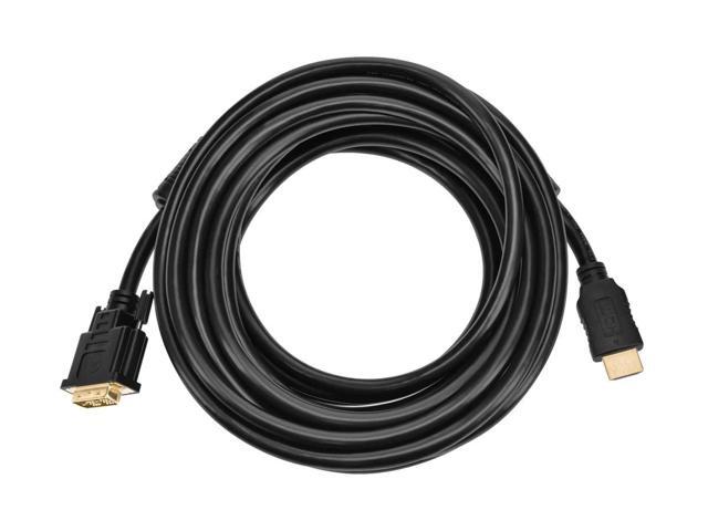 Monoprice HDMI to DVI Adapter Cable - 15 Feet - Black Standard, Ferrite Cores, 28AWG, Compatible with AVCHD / PlayStation 3 and More