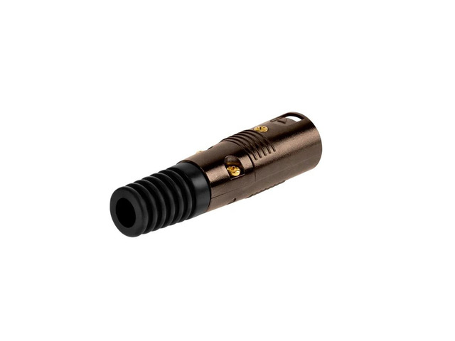 Monoprice 3 Pin XLR Male Mic Connector Gold Plated Pins - Black With Strain Relief Boot For Smooth, Corrosion Free Connections.
