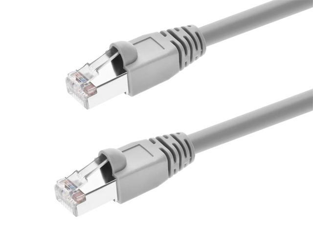 Monoprice Cat5e Ethernet Patch Cable - Network Internet Cord - RJ45, Stranded, 350Mhz, STP, Pure Bare Copper Wire, 24AWG, 25ft, Gray