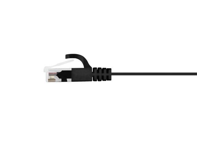 Monoprice Cat5e Ethernet Patch Cable - 3 Feet - Black Network Internet Cord - RJ45, Flat,Stranded, 350Mhz, UTP, Pure Bare Copper Wire, 30AWG