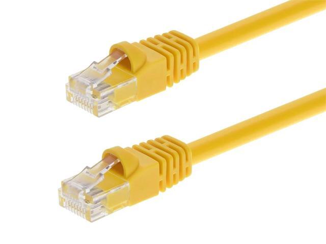 Monoprice Cat6 Ethernet Patch Cable - Network Internet Cord - RJ45, Stranded, 550Mhz, UTP, Pure Bare Copper Wire, 24AWG, 2ft, Yellow