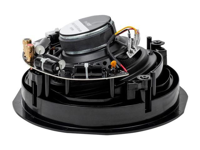 Monoprice 2-Way Carbon Fiber In-Ceiling Speakers - 6.5 Inch With 15' Angled Drivers (Pair) - Alpha Series