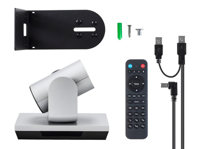 Monoprice PTZ Conference Camera, Pan and Tilt with Remote, Full 1080p Webcam, USB 2.0, 3x Optical Zoom For Small Meeting Rooms - Workstream Collection