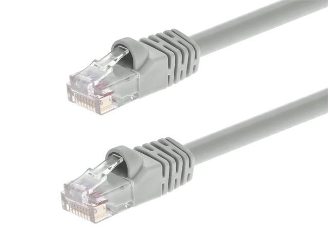 Monoprice Cat5e Ethernet Patch Cable - 7 Feet - Gray Network Internet Cord - RJ45, Stranded, 350Mhz, UTP, Pure Bare Copper Wire, Crossover, 24AWG
