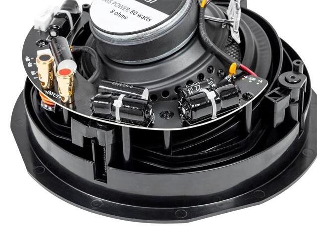 Monoprice 2-Way Carbon Fiber In-Ceiling Speakers - 6.5 Inch With 15' Angled Drivers (Pair) - Alpha Series