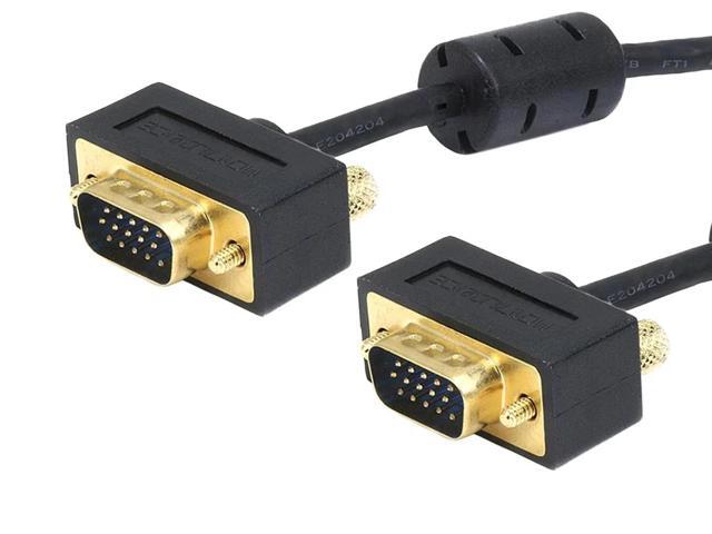Monoprice 15ft Ultra Slim SVGA Super VGA 30/32AWG M/M Monitor Cable with Ferrites (Gold Plated Connector)