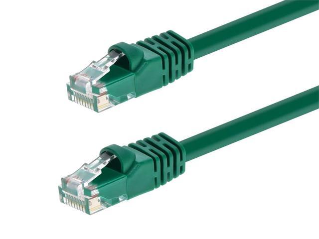 Monoprice Cat5e Ethernet Patch Cable - 14 Feet - Green Network Internet Cord - RJ45, Stranded, 350Mhz, UTP, Pure Bare Copper Wire, 24AWG