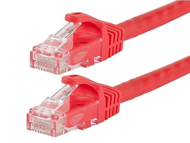 Monoprice Cat5e Ethernet Patch Cable - 5 Feet - Red Network Internet Cord - Snagless RJ45, Stranded, 350Mhz, UTP, Pure Bare Copper Wire, 24AWG -...